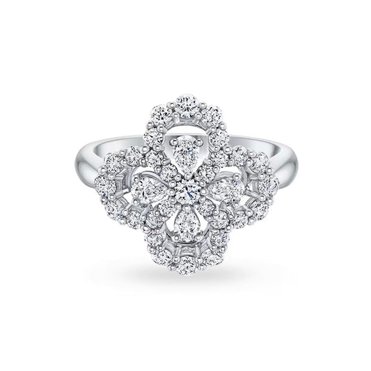 [Echo Fine ]LOOP RING FULL MOTIF DIAMOND 16MM SILVE