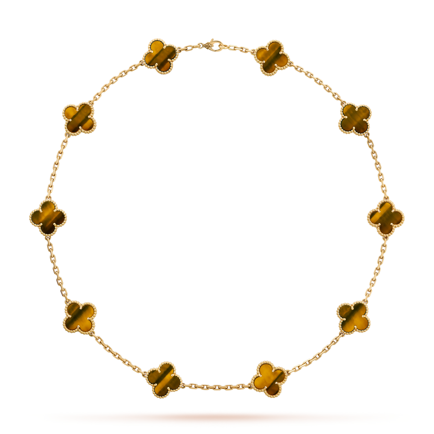 [Echo Fine ]CLOVER 10 MOTIFS TIGER EYE NECKLACE