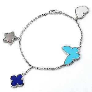 [Echo Fine ]LUCKY SPRING SILVER BRACELET 4 MOTIF