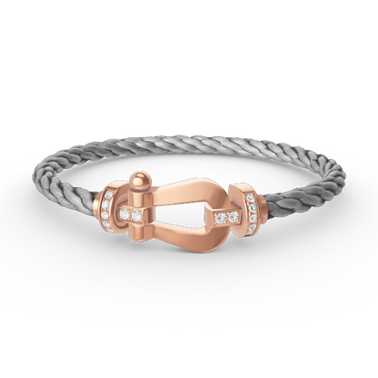[Echo Fine ]FORCE LARGE HORSESHOE HALF DIAMOND BRACELET ROSE GOLD