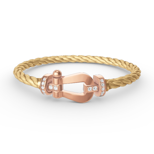 [Echo Fine ]FORCE LARGE HORSESHOE HALF DIAMOND BRACELET ROSE GOLD