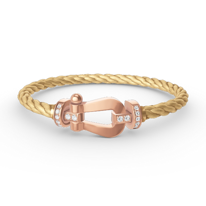 [Echo Fine ]FORCE LARGE HORSESHOE HALF DIAMOND BRACELET ROSE GOLD