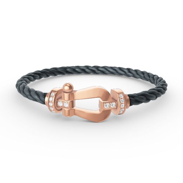 [Echo Fine ]FORCE LARGE HORSESHOE HALF DIAMOND BRACELET ROSE GOLD