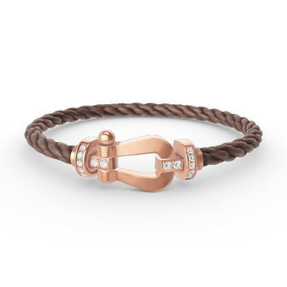 [Echo Fine ]FORCE LARGE HORSESHOE HALF DIAMOND BRACELET ROSE GOLD