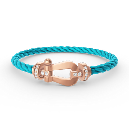 [Echo Fine ]FORCE LARGE HORSESHOE HALF DIAMOND BRACELET ROSE GOLD