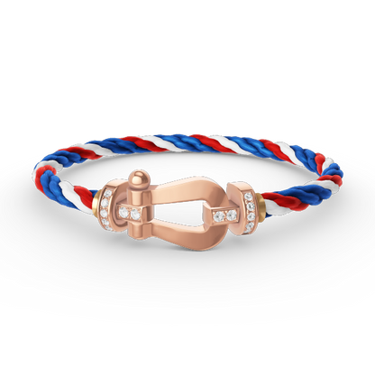 [Echo Fine ]FORCE LARGE HORSESHOE HALF DIAMOND BRACELET ROSE GOLD