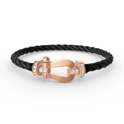 [Echo Fine ]FORCE LARGE HORSESHOE HALF DIAMOND BRACELET ROSE GOLD