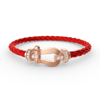 [Echo Fine ]FORCE LARGE HORSESHOE HALF DIAMOND BRACELET ROSE GOLD