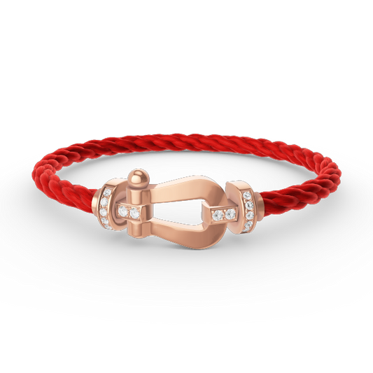 [Echo Fine ]FORCE LARGE HORSESHOE HALF DIAMOND BRACELET ROSE GOLD