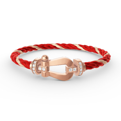 [Echo Fine ]FORCE LARGE HORSESHOE HALF DIAMOND BRACELET ROSE GOLD