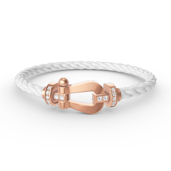 [Echo Fine ]FORCE LARGE HORSESHOE HALF DIAMOND BRACELET ROSE GOLD