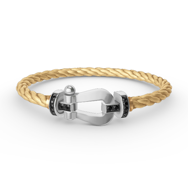 [Echo Fine ]FORCE LARGE HORSESHOE BLACK DIAMOND BRACELET SILVER
