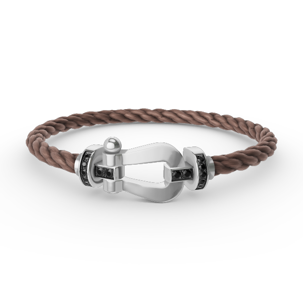 [Echo Fine ]FORCE LARGE HORSESHOE BLACK DIAMOND BRACELET SILVER