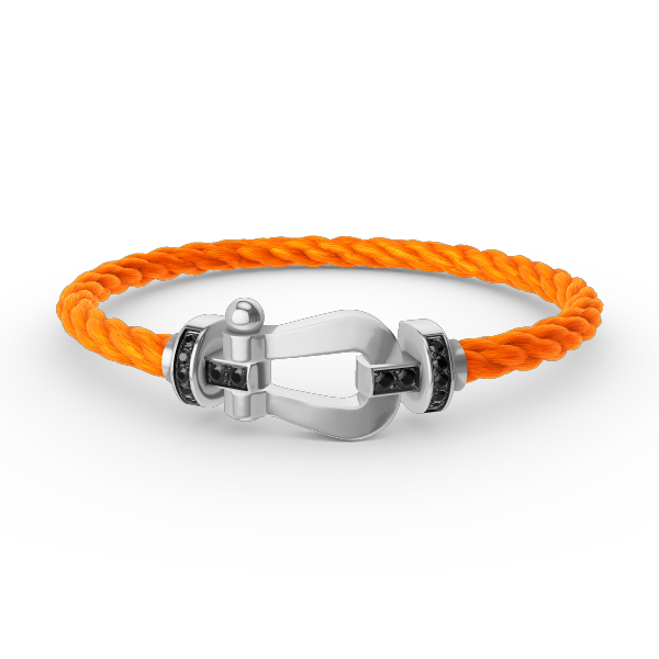 [Echo Fine ]FORCE LARGE HORSESHOE BLACK DIAMOND BRACELET SILVER