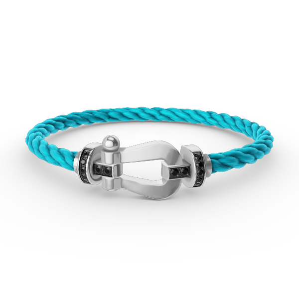 [Echo Fine ]FORCE LARGE HORSESHOE BLACK DIAMOND BRACELET SILVER