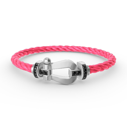 [Echo Fine ]FORCE LARGE HORSESHOE BLACK DIAMOND BRACELET SILVER