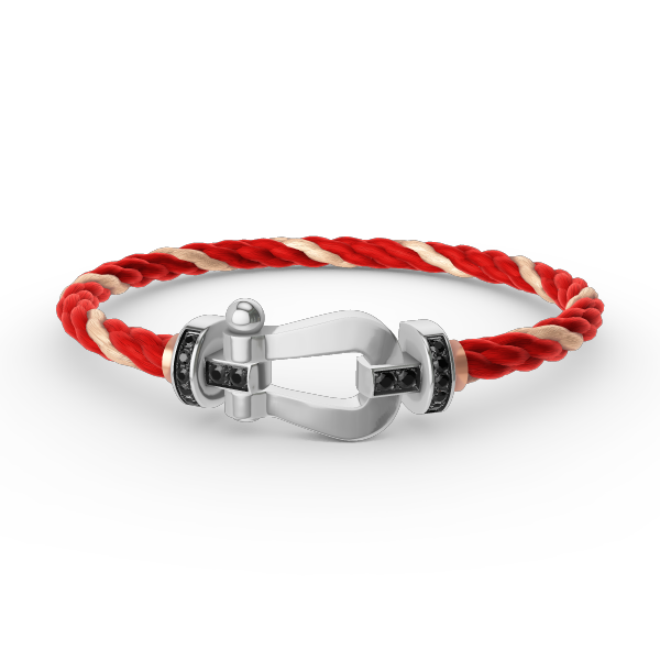[Echo Fine ]FORCE LARGE HORSESHOE BLACK DIAMOND BRACELET SILVER