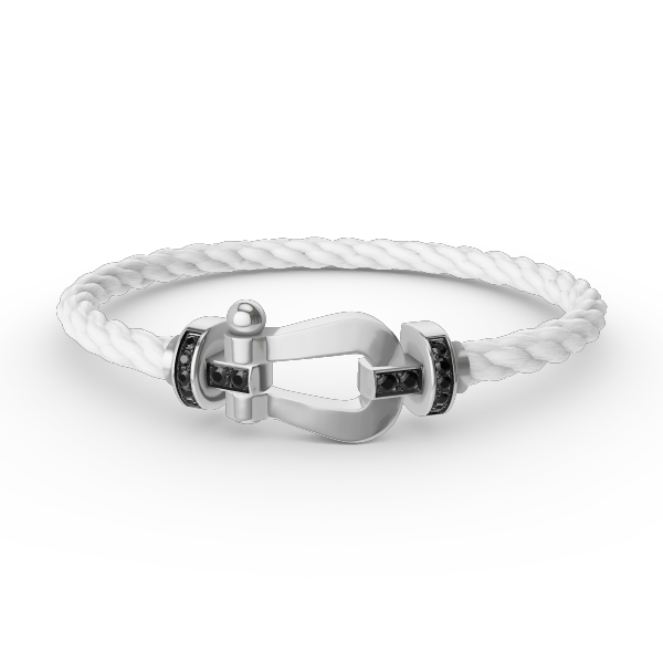 [Echo Fine ]FORCE LARGE HORSESHOE BLACK DIAMOND BRACELET SILVER