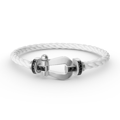 [Echo Fine ]FORCE LARGE HORSESHOE BLACK DIAMOND BRACELET SILVER