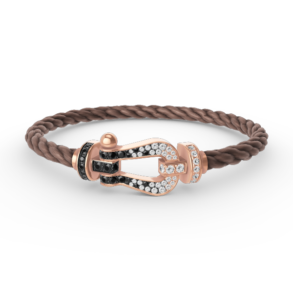 [Echo Fine ]FORCE LARGE HORSESHOE BLACK WHITE DIAMOND BRACELET ROSE GOLD