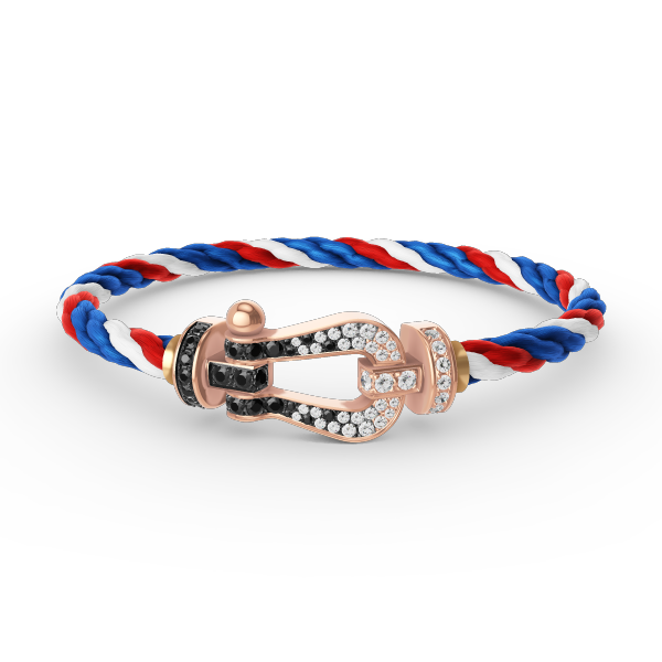 [Echo Fine ]FORCE LARGE HORSESHOE BLACK WHITE DIAMOND BRACELET ROSE GOLD
