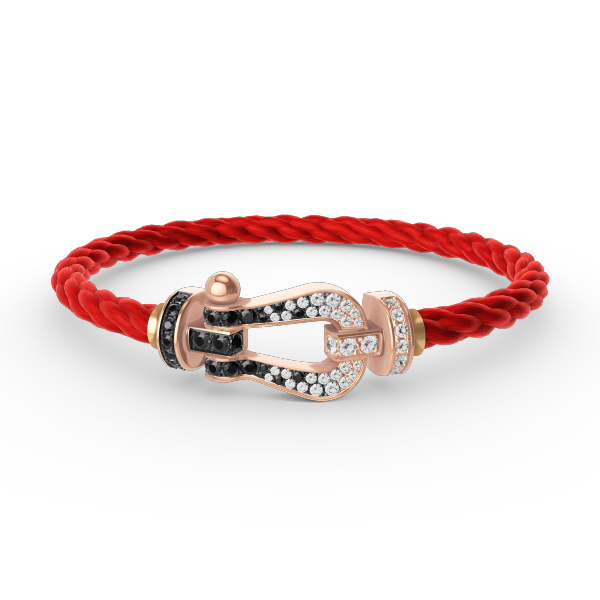 [Echo Fine ]FORCE LARGE HORSESHOE BLACK WHITE DIAMOND BRACELET ROSE GOLD