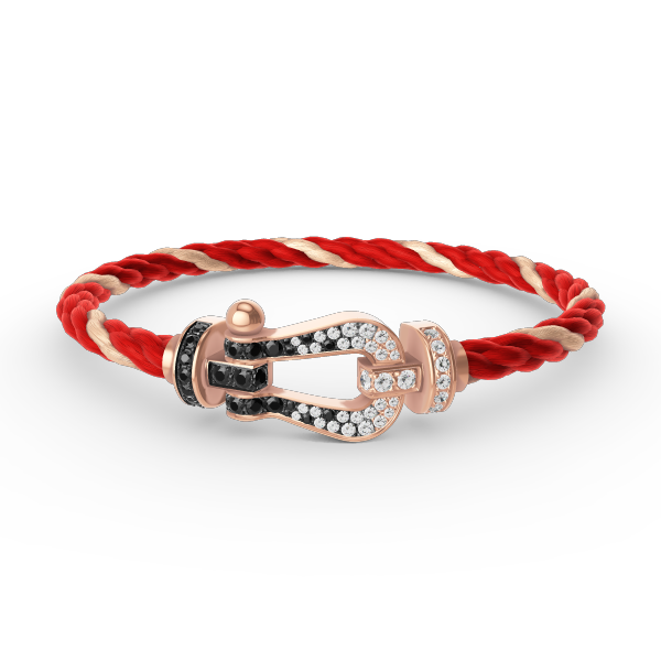 [Echo Fine ]FORCE LARGE HORSESHOE BLACK WHITE DIAMOND BRACELET ROSE GOLD