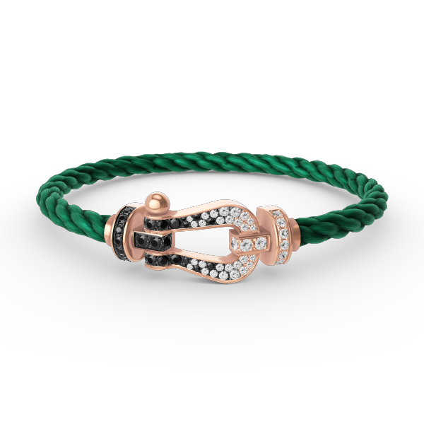 [Echo Fine ]FORCE LARGE HORSESHOE BLACK WHITE DIAMOND BRACELET ROSE GOLD