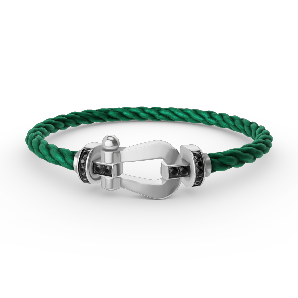 [Echo Fine ]FORCE LARGE HORSESHOE BLACK DIAMOND BRACELET SILVER