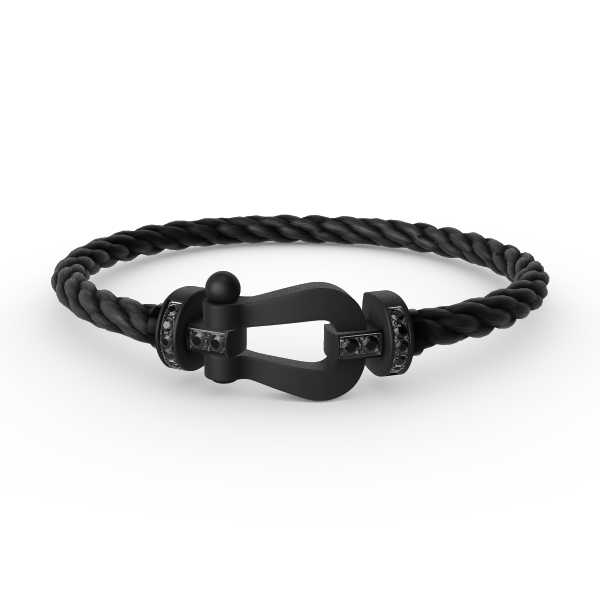 [Echo Fine ]FORCE LARGE SERIES HORSESHOE BLACK SAMURAI BRACELET