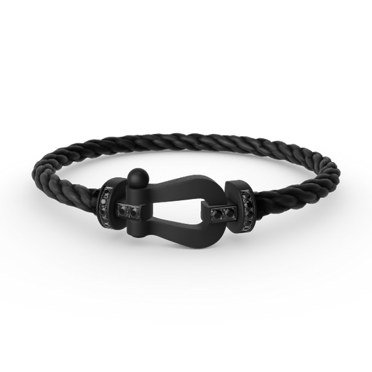 [Echo Fine ]FORCE LARGE SERIES HORSESHOE BLACK SAMURAI BRACELET