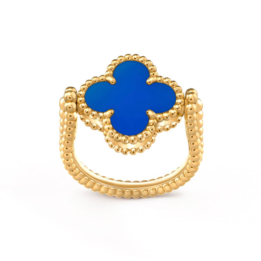 [Echo Fine ]CLOVER RIVERSIBLE BLUE AGATE RING