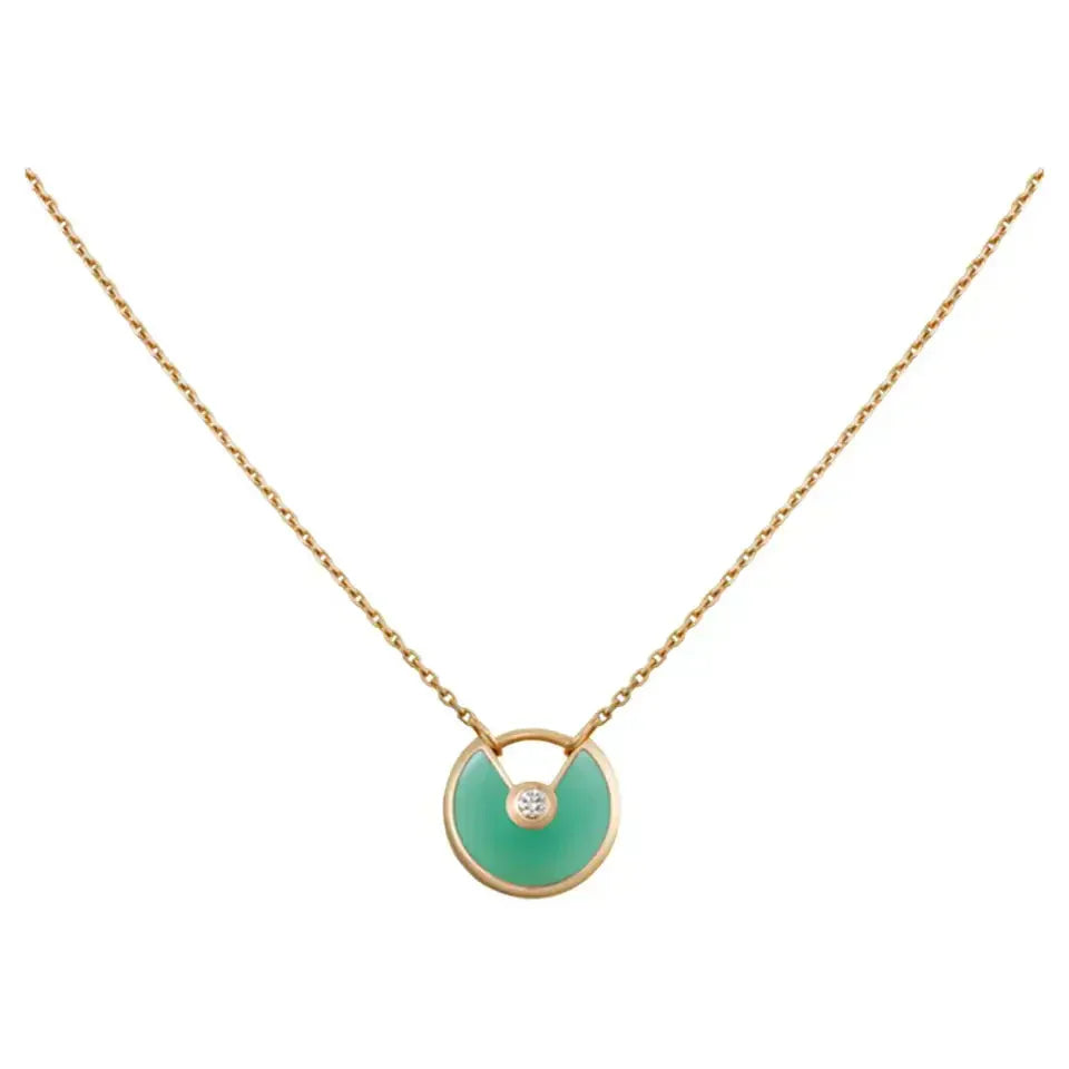 [Echo Fine ]AMULETTE GOLD MALACHITE NECKLACE