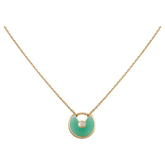 [Echo Fine ]AMULETTE GOLD MALACHITE NECKLACE