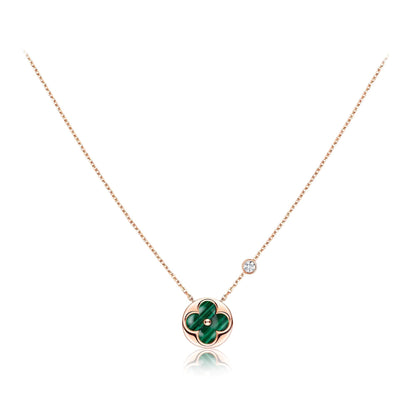 [Echo Fine ]SUN PEDANT PINK GOLD 1 DIAMOND NECKLACE