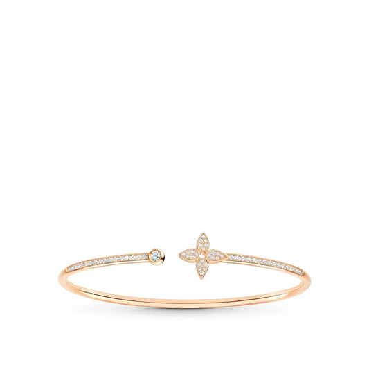 [Echo Fine ]IDYLLE PINK GOLD OPEN BRACELET DIAMOND PAVED