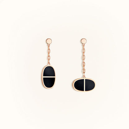 [Echo Fine ]CHAINE VERSO BLACK CERAMIC EARRINGS