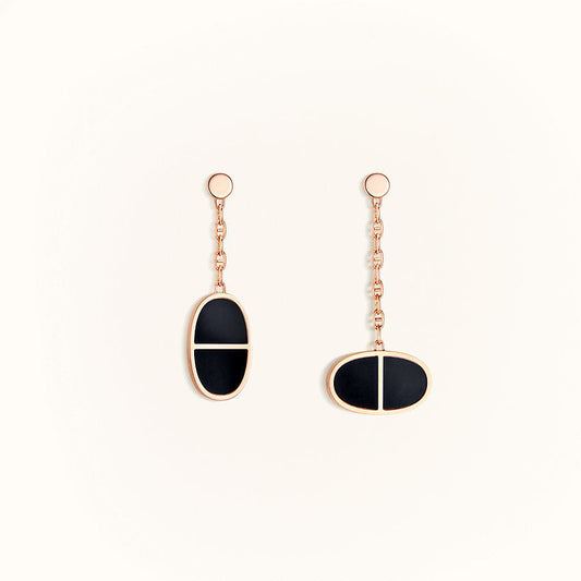 [Echo Fine ]CHAINE VERSO BLACK CERAMIC EARRINGS
