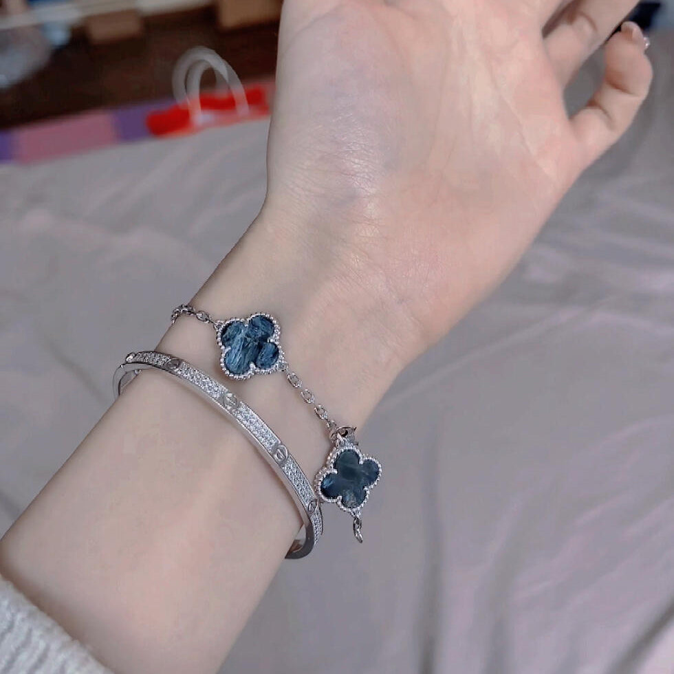 [Echo Fine ]CLOVER 5 MOTIF PIETERSITE SILVER BRACELET