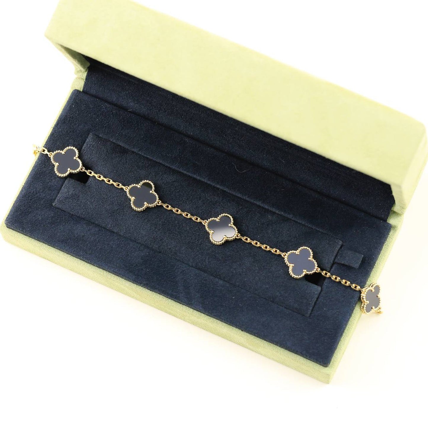 [Echo Fine ]CLOVER  5 MOTIFS BLACK ONYX BRACELET