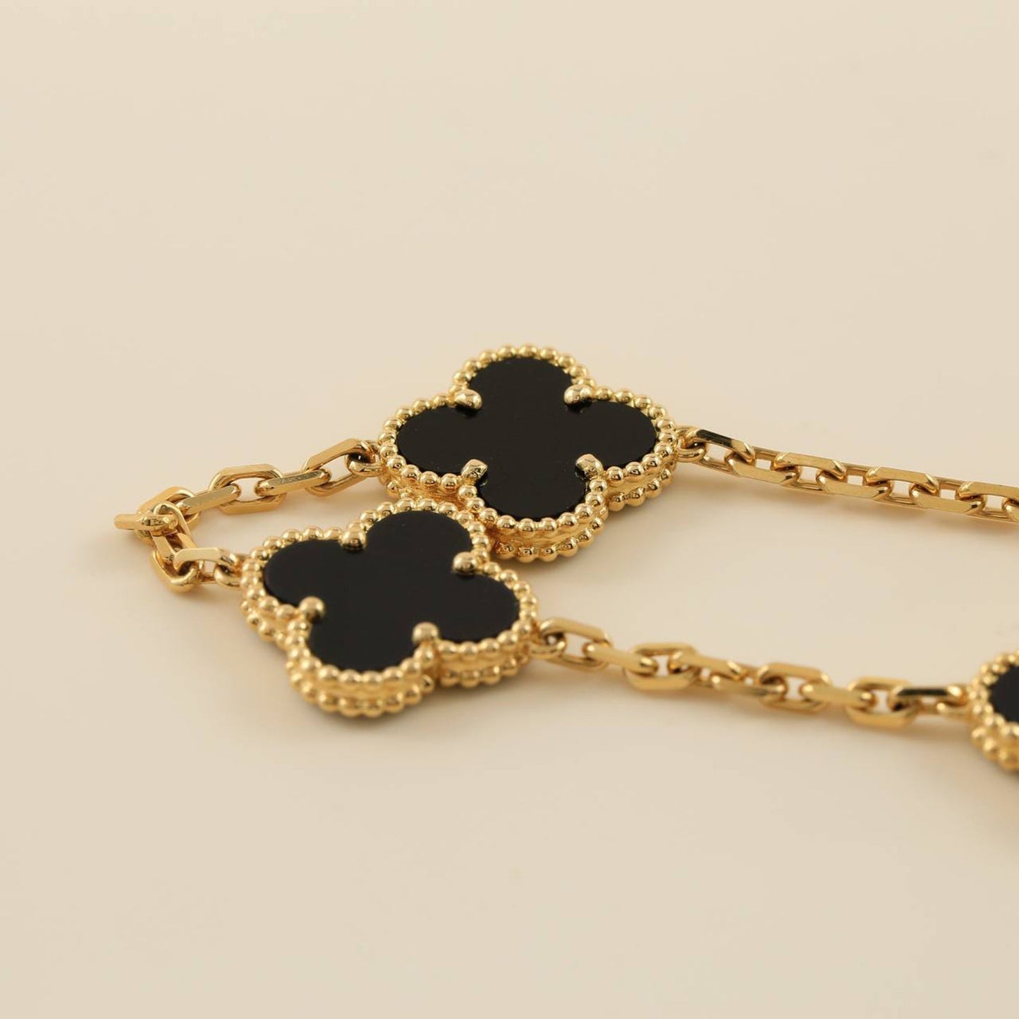 [Echo Fine ]CLOVER  5 MOTIFS BLACK ONYX BRACELET