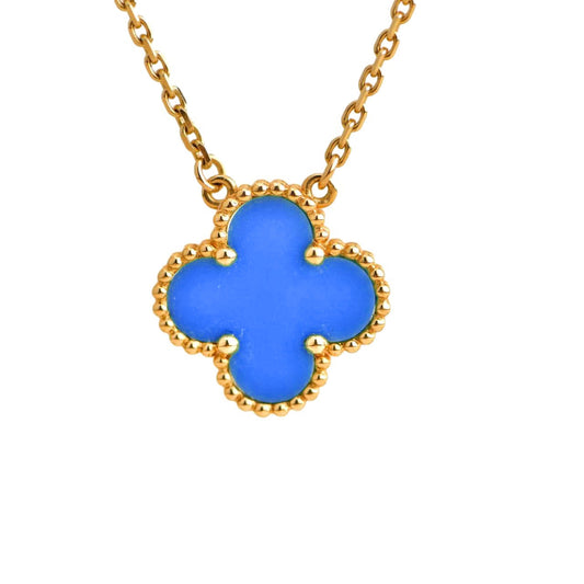 [Echo Fine ]CLOVER 15MM BLUE AGATE NECKLACE