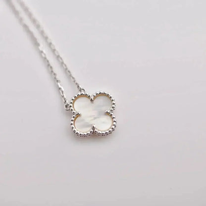 [Echo Fine ]CLOVER  15MM WHITE MOTHER-OF-PEARL SILVER