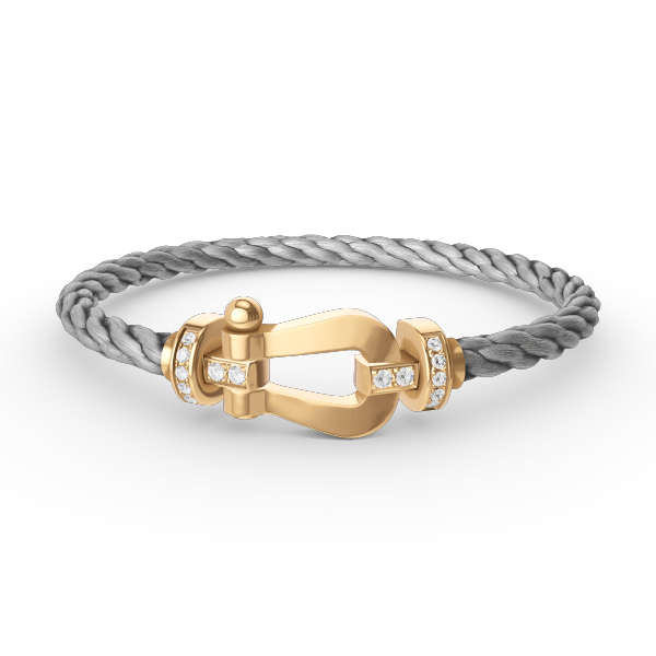 [Echo Fine ]FORCE LARGE HORSESHOE HALF DIAMOND BRACELET GOLD