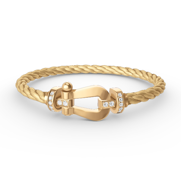 [Echo Fine ]FORCE LARGE HORSESHOE HALF DIAMOND BRACELET GOLD