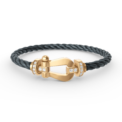 [Echo Fine ]FORCE LARGE HORSESHOE HALF DIAMOND BRACELET GOLD