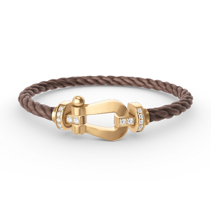 [Echo Fine ]FORCE LARGE HORSESHOE HALF DIAMOND BRACELET GOLD