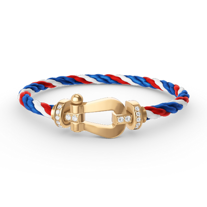 [Echo Fine ]FORCE LARGE HORSESHOE HALF DIAMOND BRACELET GOLD