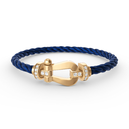 [Echo Fine ]FORCE LARGE HORSESHOE HALF DIAMOND BRACELET GOLD