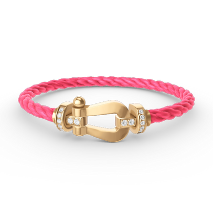 [Echo Fine ]FORCE LARGE HORSESHOE HALF DIAMOND BRACELET GOLD